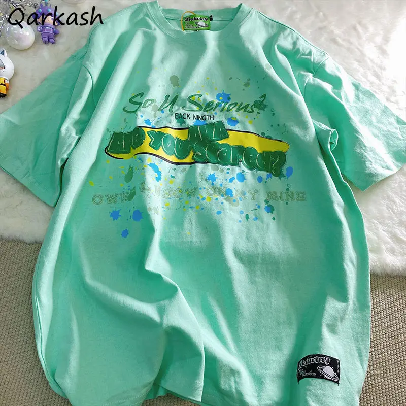 

Women Short Sleeve T-shirts O-neck Print Vintage Loose Girls Streetwear Casual Korean Style Boyfriends Ulzzang Trendy Chic Retro