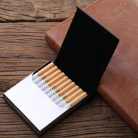leather cigarette case box ultra thin cigarettes holder lightweight exquisite and portable carrying metal cigarettes case
