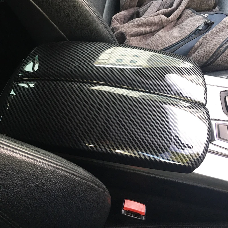 

Accessories For BMW X5 X6 X7 E70 E71 F15 F16 G05 G06 G07 Carbon fiber Car styling Stowing Tidying Armrest box Sticker Cover Trim