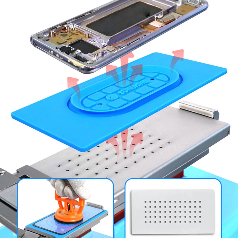 

Silicone Pad For Separator 7-inch Non-Slip Heat-resistant Air-leakage Curved Screen Separation Repair Tool Jiutu