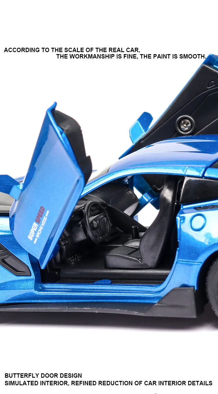 Литая 1:32 Corvette Supercar модель автомобиля из металлического сплава для моделирования автомобилей, игрушки для детей, подарки для детей