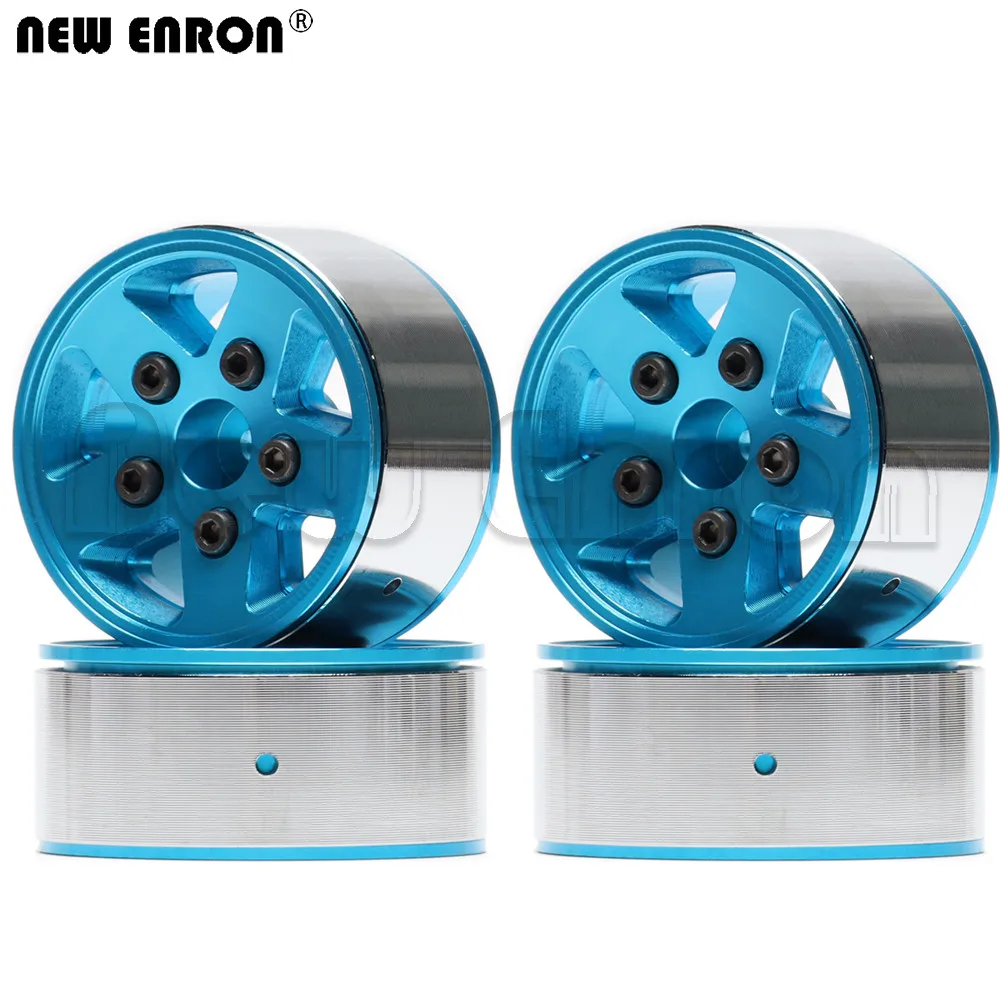 ENRON-ruedas de aleaci&oacute;n de 1,9 pulgadas, conjunto de borde con abalorios de 54x44x26mm para coche RC 1:10 Crawler Axial 90046 Traxxas TRX-4 MST jimny TF2 D90 D110, novedad-0