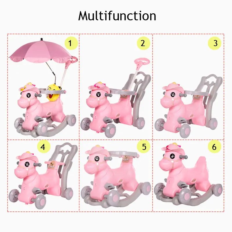 Детское кресло качалка Детская игрушечная коляска с лошадью музыкальное для