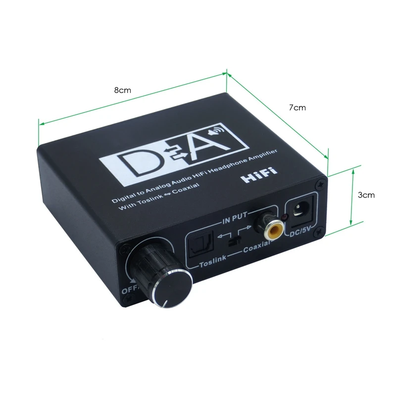 

Digital Optical to Analog Audio with Volume Control Coaxial to Optical 3.5mm Digital to Analog Audio Converter