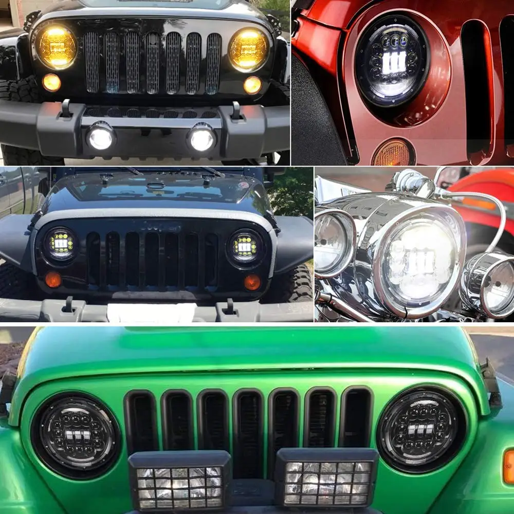 1 шт. светодиодные дневные ходовые огни 6000K/4000K для Jeep CJ-7 1976-1986 1981-85 противотуманные