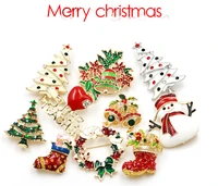 fashion christmas santa jingle bell snow man christmas tree christmas sock brooch merry christmas