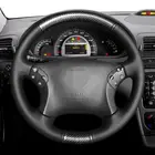Натуральная кожа, черная, чехол рулевого колеса автомобиля, для Mercedes Benz W203 C-Class 2001 - 2007