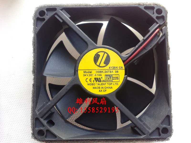 

Новый D08K-24TS1 24V 0.10A 8 см 8025 2 провода видео-телефон двери защиты электродвигателя Вентилятор охлаждения