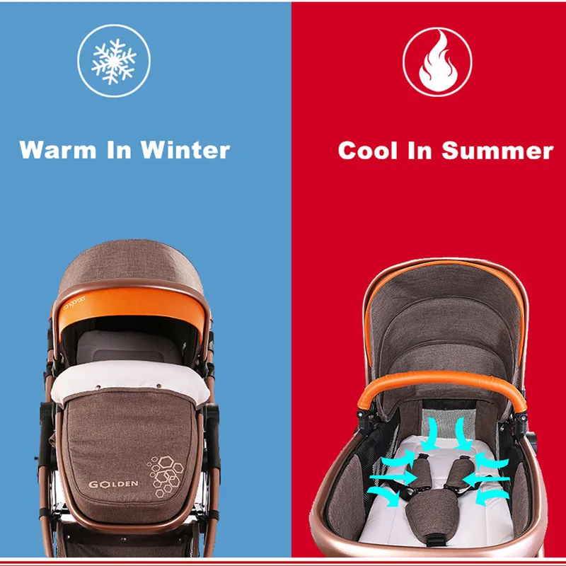 Детская коляска 3 в 1 роскошная зонтик для новорожденных детская с высоким