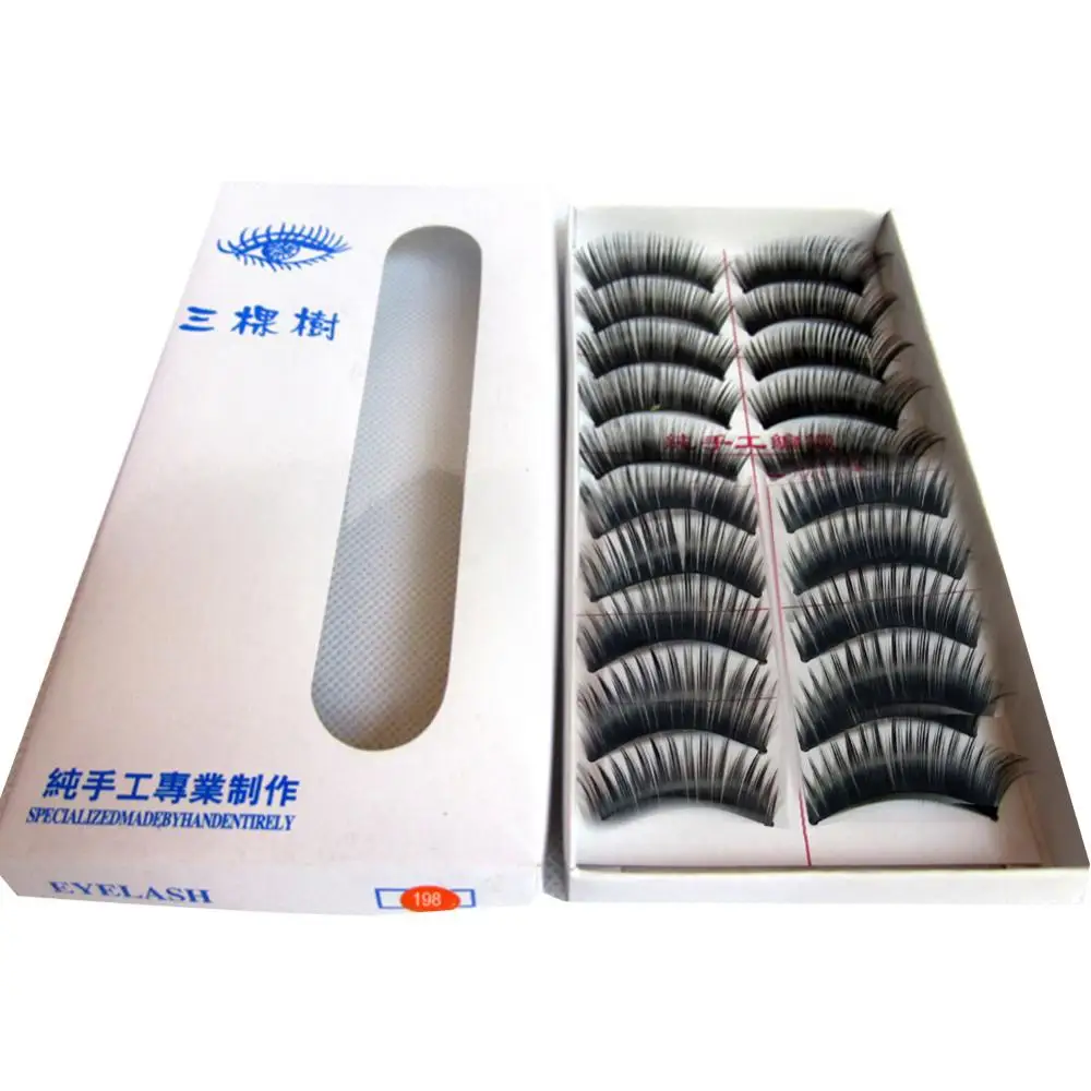 

50% Hot Sale 10 Pairs Thick Long Cross Party False Eyelashes Natural Handmade Lash Eye Makeup