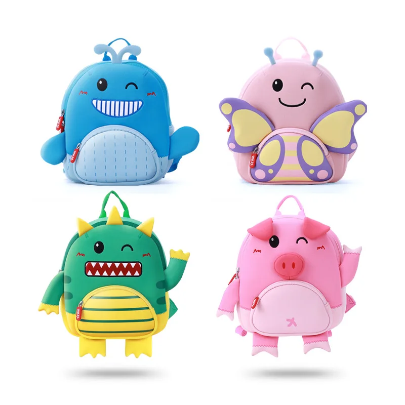 Школьные ранцы для девочек с 3d рисунком розовой свиньи рюкзаки мальчиков милыми