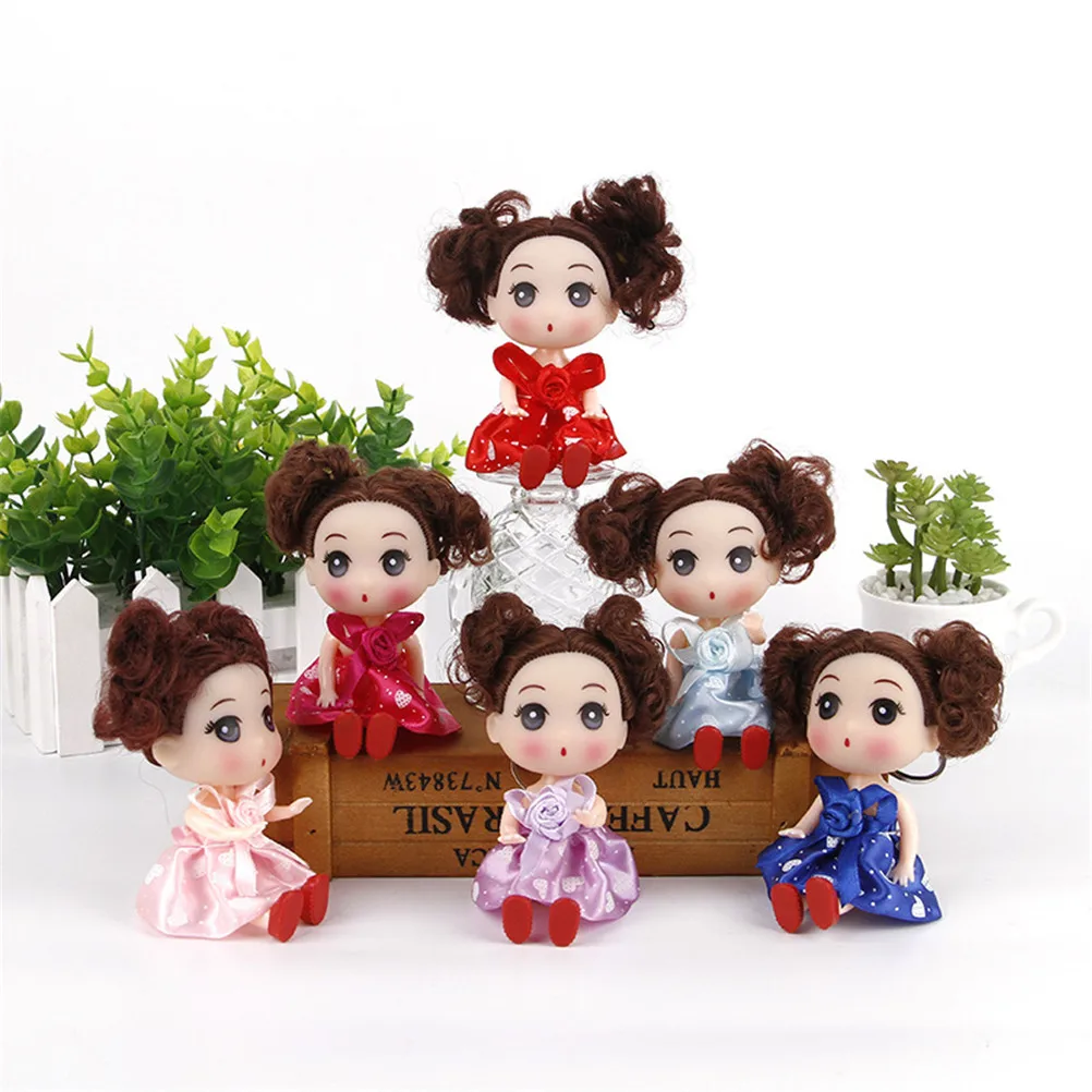 

Multi Styles 12CM Fashion Princess Doll Wedding Dress Girl Doll Key Chain Pretand Toy Gift For Kids Children Random Color
