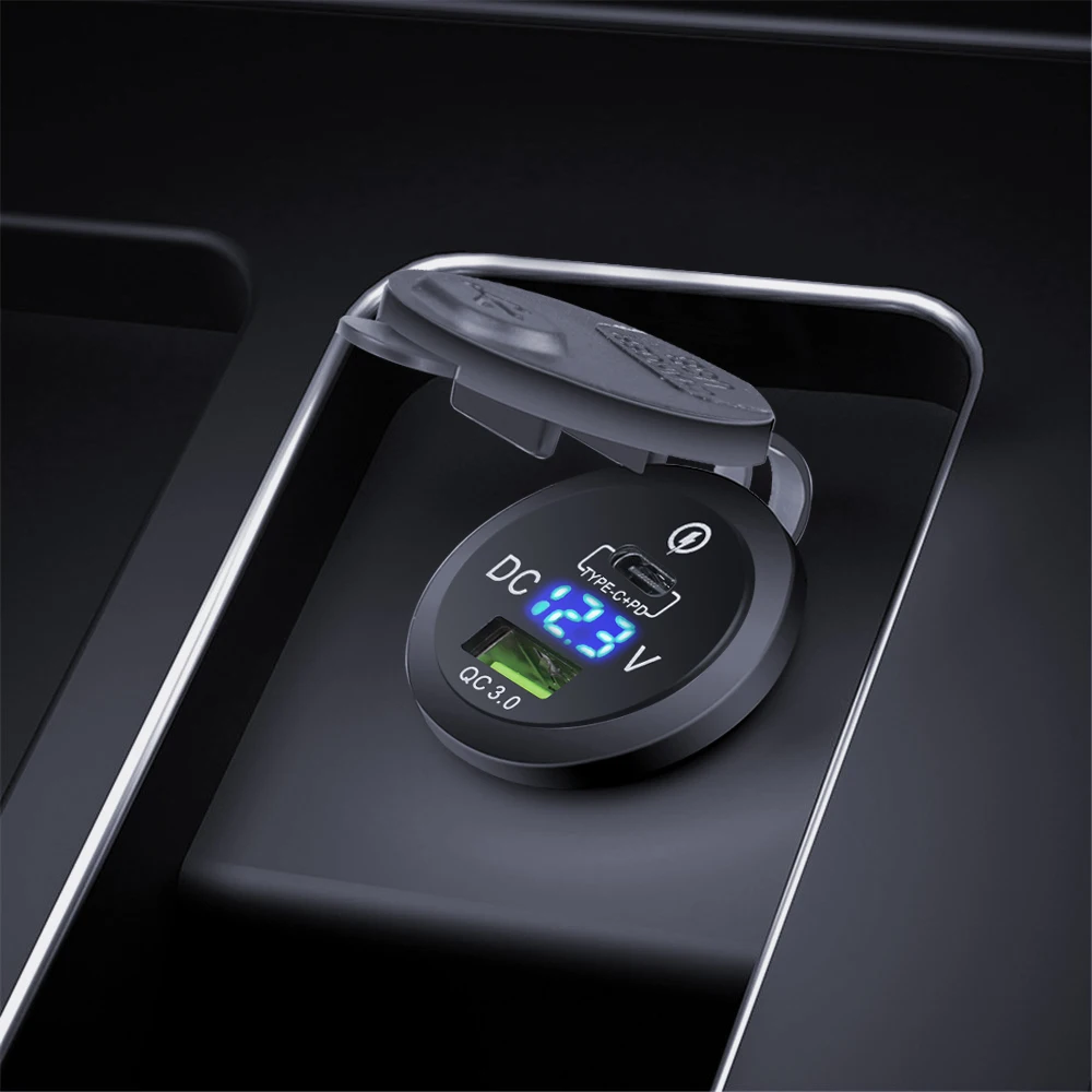 Автомобильное зарядное устройство Kebidu с двумя разъемами USB Type-C PD QC 3 0