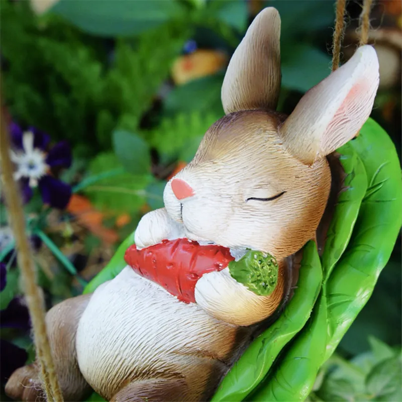 Креативная забавная скульптура в виде свисающего кролика кулон для дома и улицы