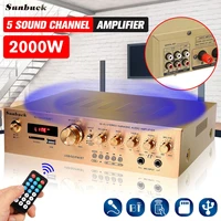 sunbuck bluetooth hifi amplifiers 220v 5ch power audio amplifier home amp stereo av surround digital amplifier fm karaoke cinema