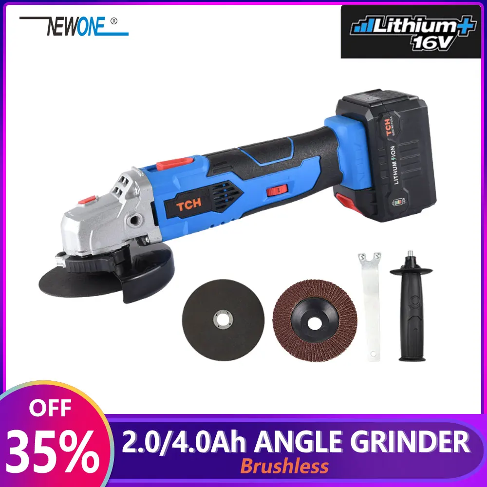 Беспроводная бесщеточная угловая шлифовальная машина 100/115 мм 16 В|Точильные
