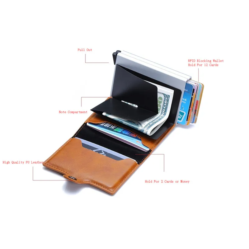 Анти Rfid защита ID держатель для кредитных карт мужчин и женщин двойной маленький