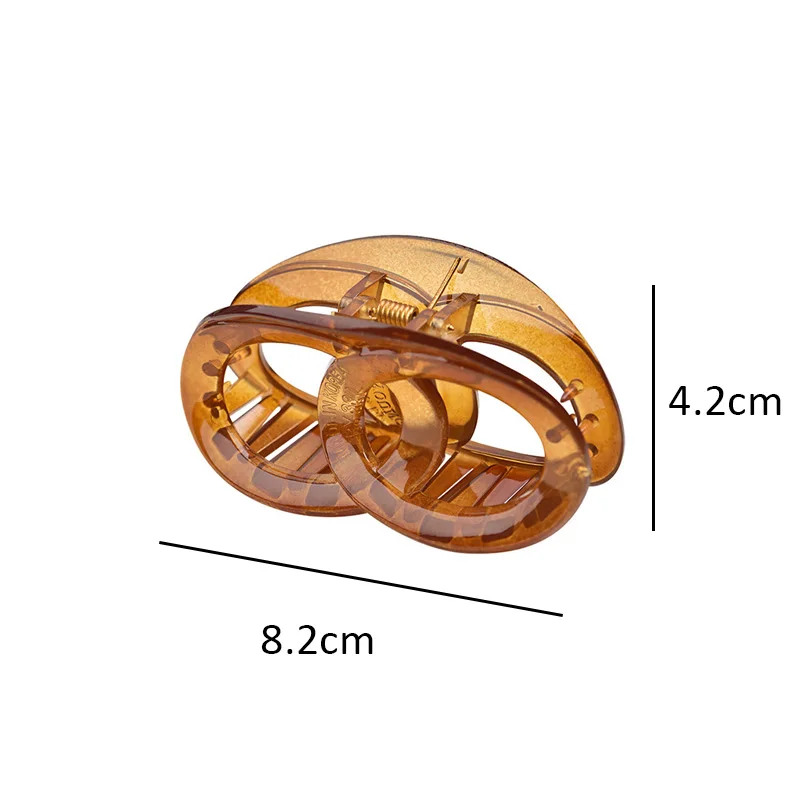 Корейский коричневый зажим для волос простой элегантный геометрический краб во