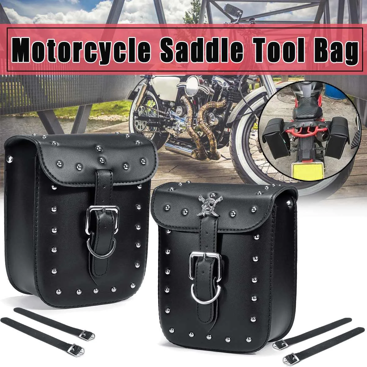 Для Honda/Kawasaki универсальная черная сумка из искусственной кожи для мотогонок, водонепроницаемая сумка для инструментов, дорожные сумки, чемодан, багажные сумки