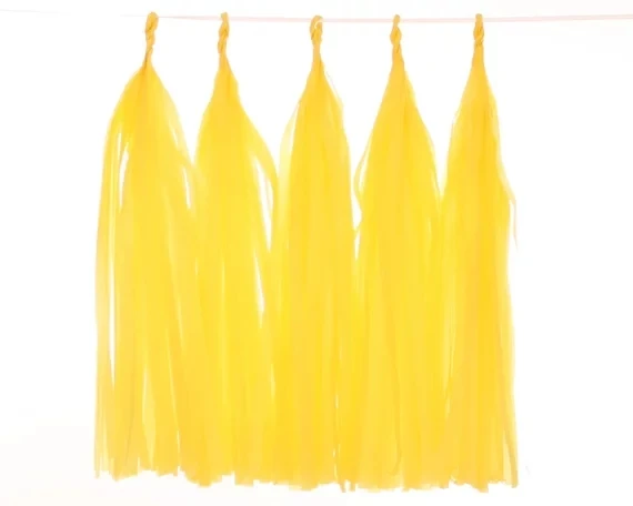 yellow paper 1 комплект, подходит для свадьбы свадебные День рождения Декор, бежевого и розового цвета; Цвет: розовый, золотистый; тканей Бумага DIY Кисточка Комплект гирлянды Бумага рукоделия - Цвет: yellow paper