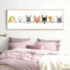 С рисунком кота из мультфильма на холсте настенные картины красочные Животные Художественная Печать Дети Искусство панно для Гостиная отделки стен