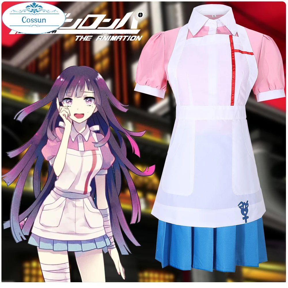 

Костюм горничной Danganronpa 2 Mikan Tsumiki, костюм для косплея на Хэллоуин, рубашка, юбка, фартук