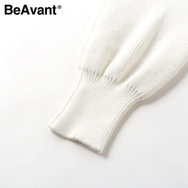 BeAvant Модные женские свитера с бретелькой через шею элегантные весенние белые