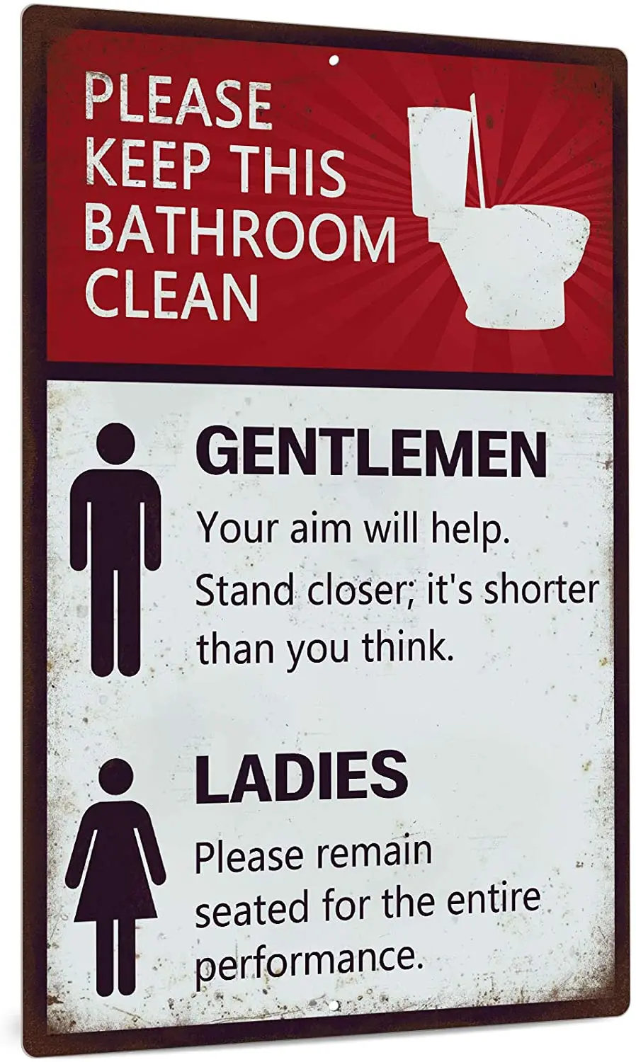 

Retro and interesting bathroom toilet wall decoration, aluminum metal signs please keep this bathroom clean