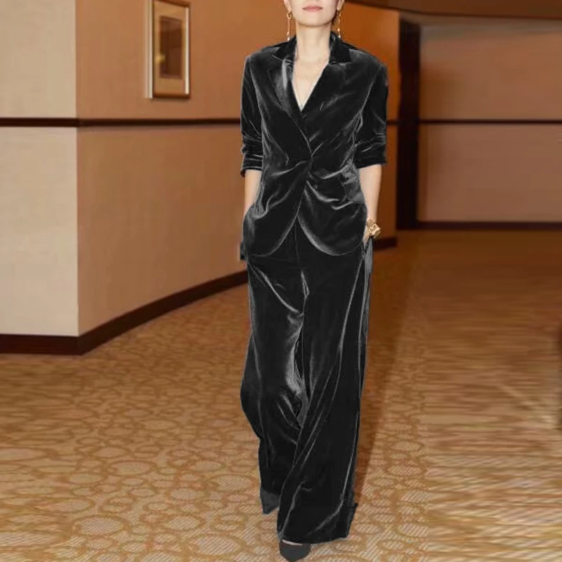 Высокое качество новая мода 2019 дизайнерские брюки костюм набор женский