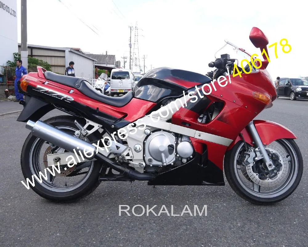 

Cheap Red Black Injection Fairings For Kawasaki ZZR400 1993-2003 ZZR 400 93-03 Motorbike Fairing Kits (Injection Molding)