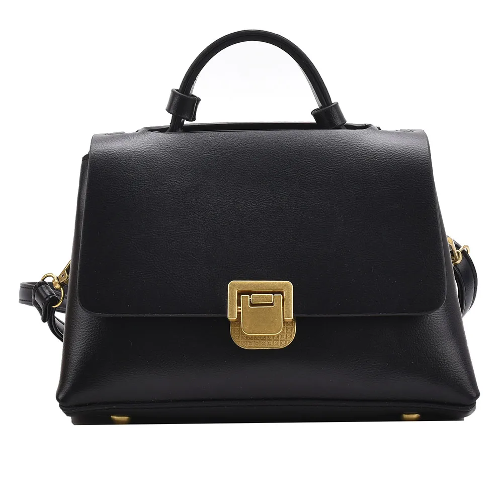 

Female Shoulder Crossbody Bag Khaki High Quality Women Handbag New Temperament Artificial Leather Solid Color Bag For Work Daily