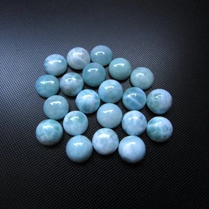 3 to 6mm Size Natural Larimar Round Cabochon Loose Gemstone