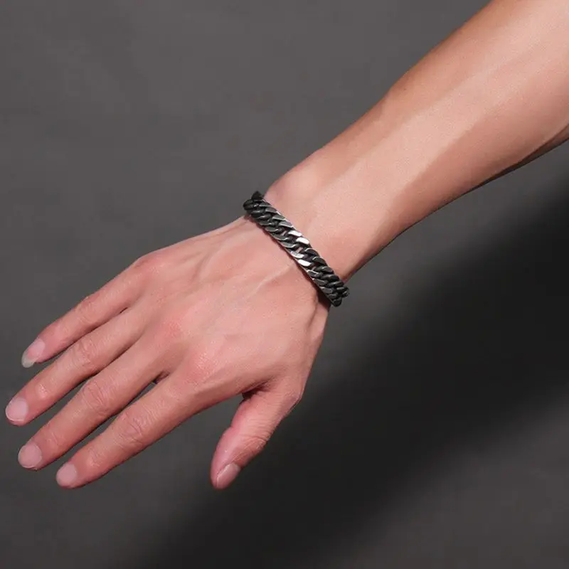 

Men Stainless Steel Bracelet Curb Cuban Link Chain Wristband Bangle Jewelry Gift