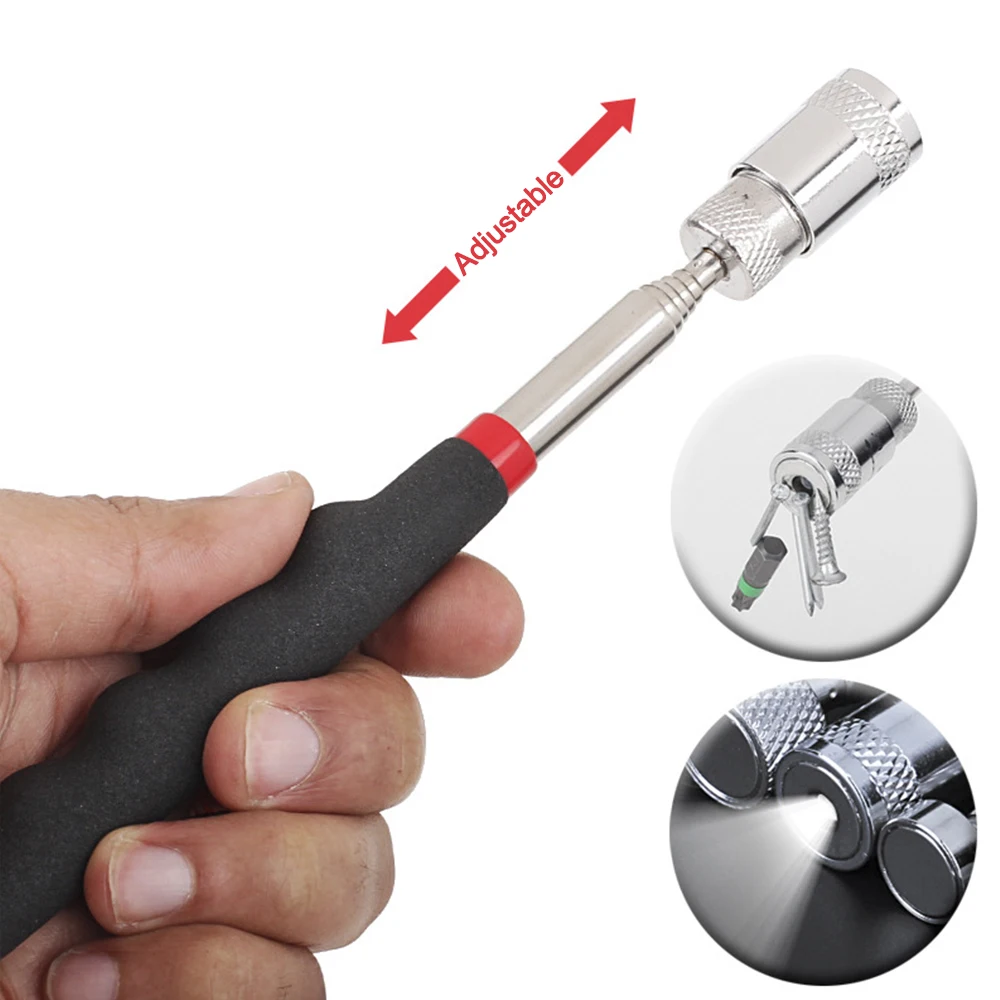 

Mini Portable Telescopic Magnetic Pick Up Tool Magnet Pen with Light Extendable Pickup Rod Stick for Picking Up Screws Nut Bolt
