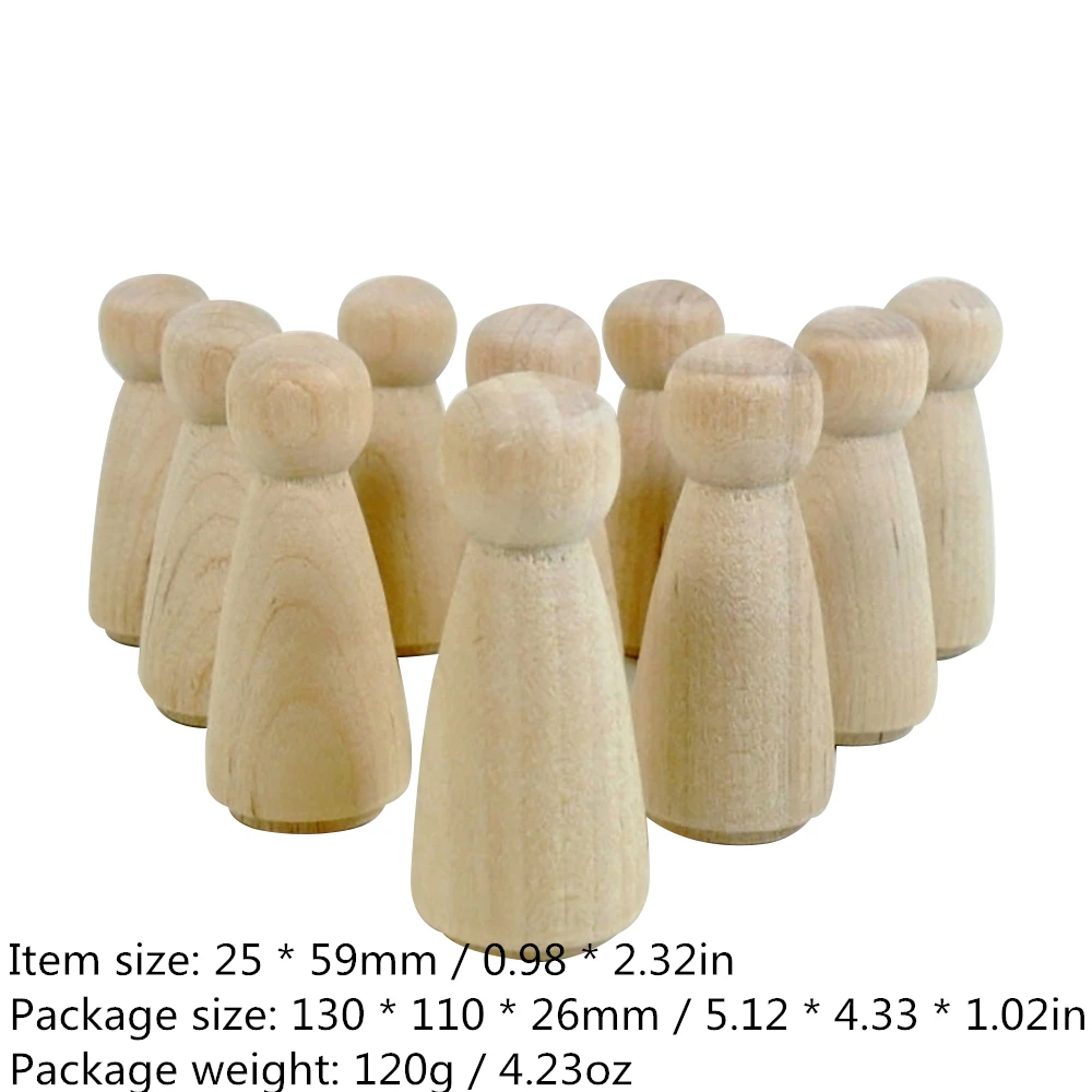 H22047-1 10 шт. форма желудя деревянные колышки для кукол DIY Плесень незавершенная Краска пятно DIY ремесло Домашний декор свадебный торт Топпер украшение - Цвет: H22047-1