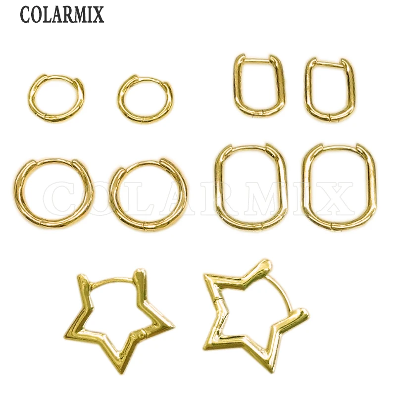 

10 пар разных форм серьги золотые серьги-кольца ювелирные изделия высокого качества серьги-крючки модные украшения для женщин 9626
