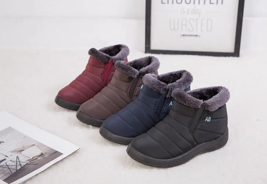 New Women Winter Snow Shoes Snow Boots Warm Plush Antiskid Bottom Thermal Waterproof women Ski Boots Size 35-43 C418