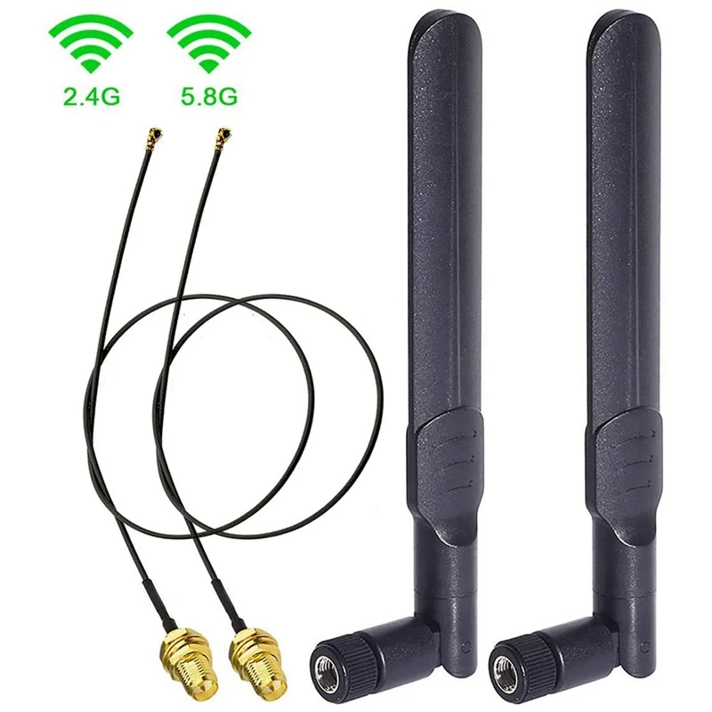 Двухдиапазонный Wi-Fi 2 4 ГГц 5 8 8DBi RP-SMA мужской антенна и 20 см дюймов U.FL MHF4 для Женский