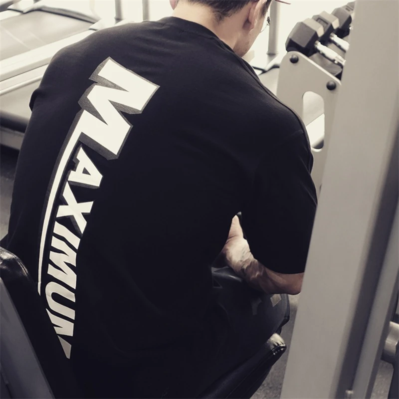 

Мужская модная свободная футболка с коротким рукавом, Мужская одежда для тренировок, летняя хлопковая Футболка с принтом, футболка для трен...