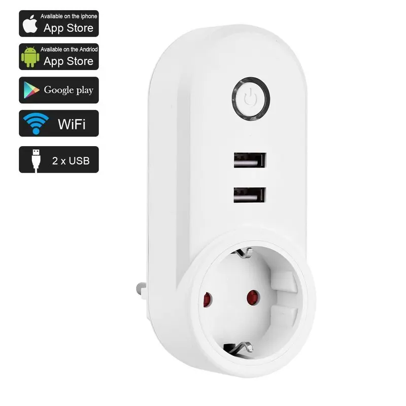 Умная розетка с голосовым управлением Alexa умная ЕС двойной Usb Универсальный