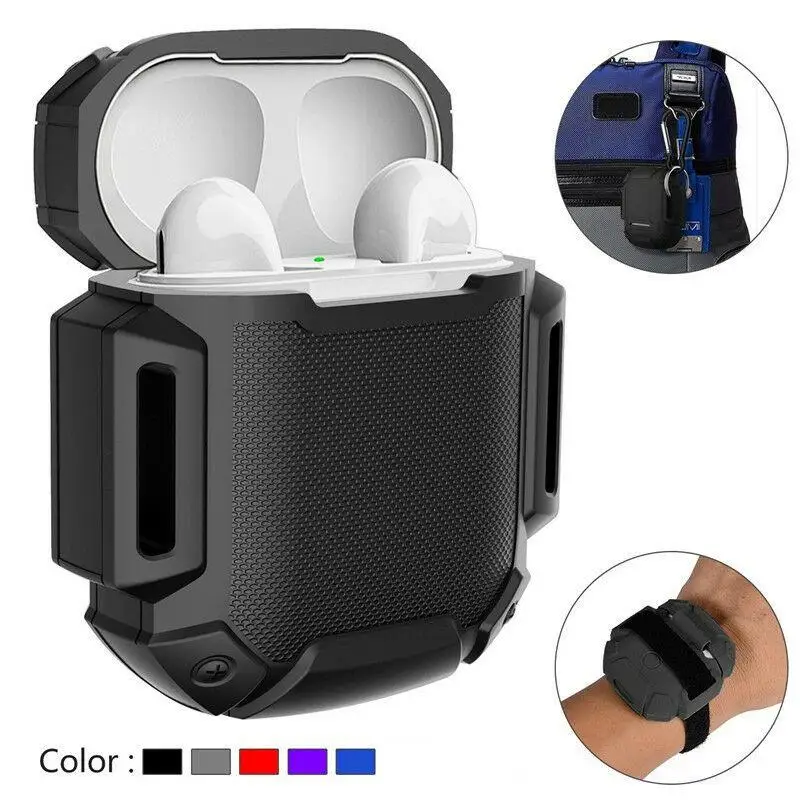 

Silicone Case Cover Protective Skin for Apple Airpod AirPods Charging Case Silicone/Gel/Rubber With Strap For Apple AirPods
