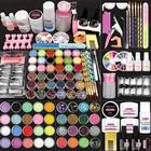 Новейший профессиональный жидкий акриловый клей для ногтей, блестящий для наращивания ногтей, акриловая пудра, жидкие Типсы, кисть, набор инструментов для маникюра