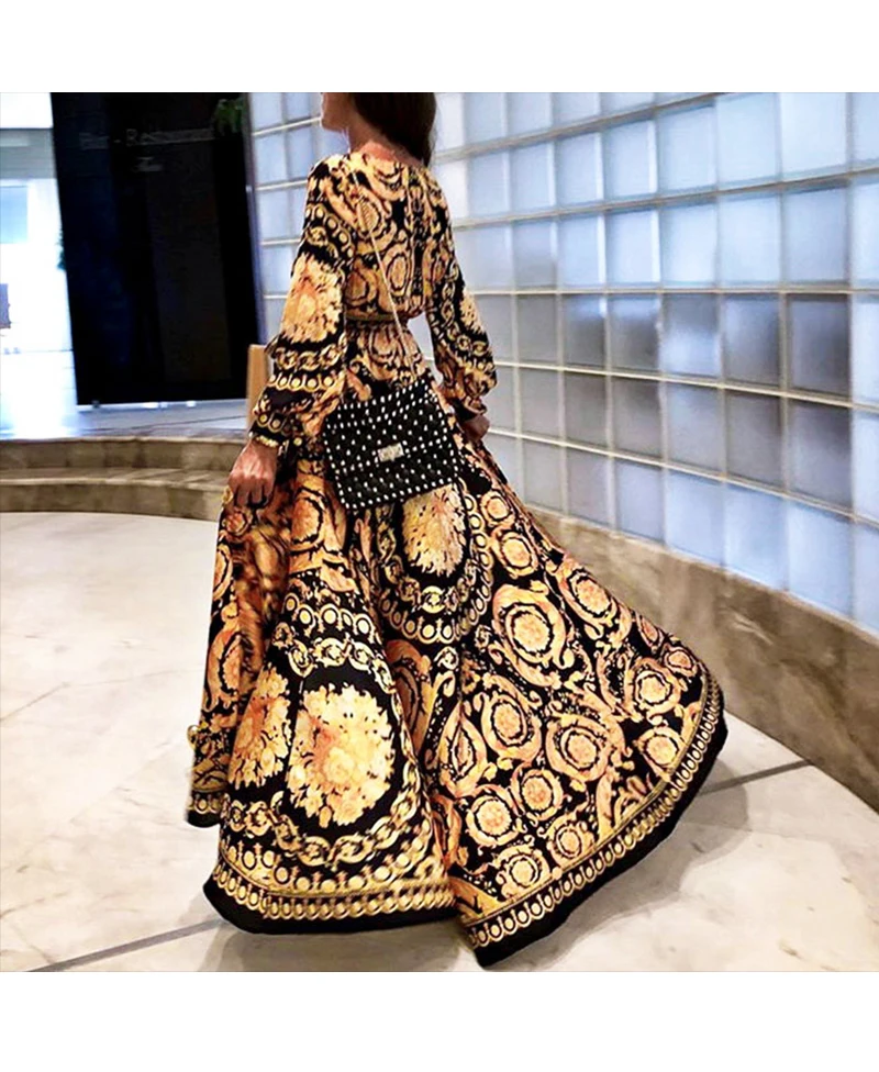 Женское винтажное платье макси Xnxee элегантное свободное в стиле бохо с длинным