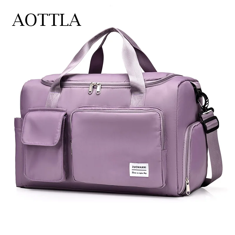 AOTTLA Travel Bag Luggage Handbag Women Shoulder Bag Large Capacity Outdoor Waterproof Nylon Sports Gym Bag Female Crossbody Bag