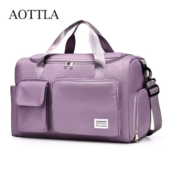 AOTTLA Travel Bag Luggage Handbag Women's Shoulder Bag Large Capacity Brand Waterproof Nylon Sports Gym Bag Ladies Crossbody Bag