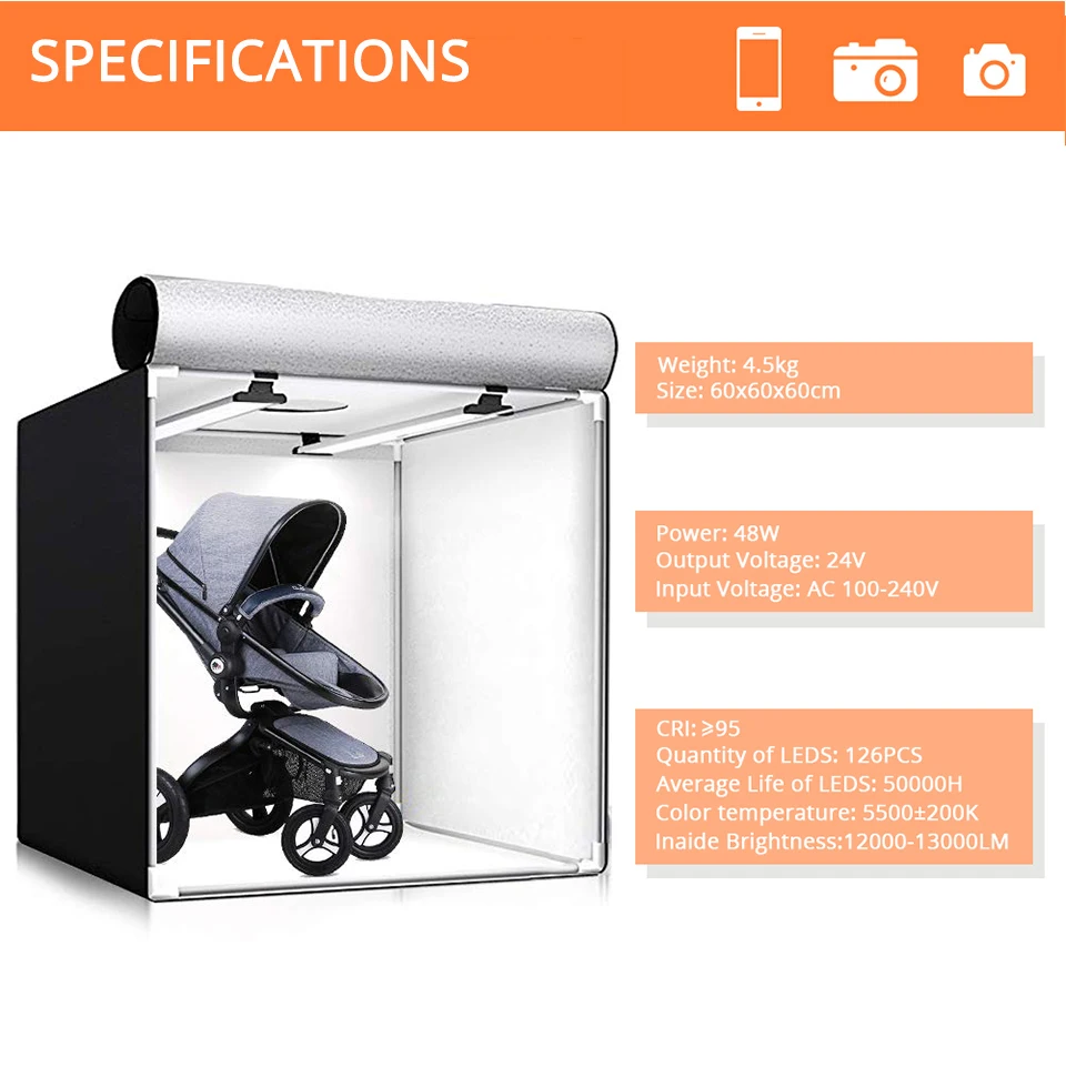 Световой короб для фотографии SPASH M60II 60*60 см 24 дюймовый софтбокс фотостудии 48 Вт