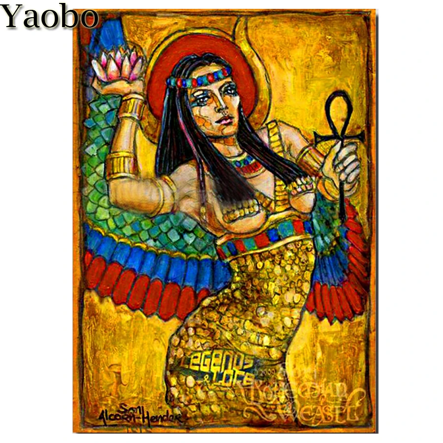 

Full Square round diy Diamond painting Indian woman picture of rhinestone Egypt King pattern embroidery girl room decor art,