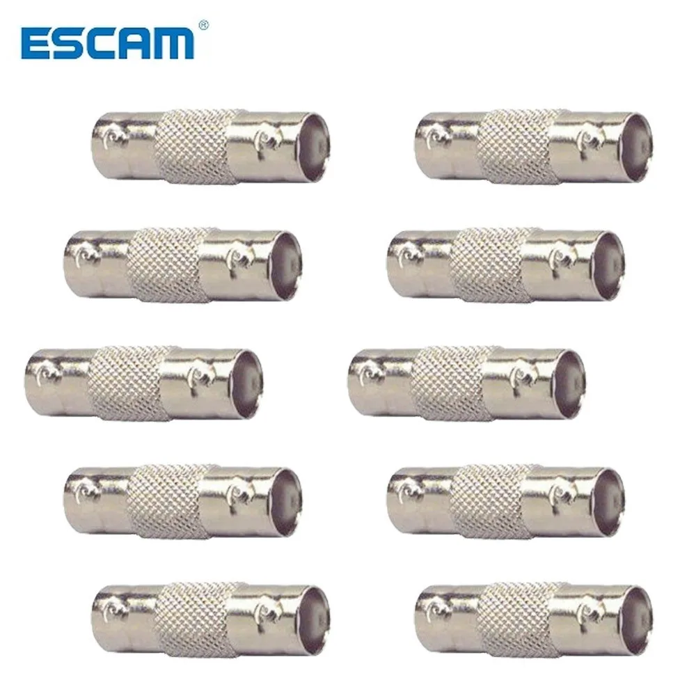 

ESCAM 10pcs BNC Female To Female Inline Coupler Coax BNC Connector Extender For CCTV Camera Security Video Surveillance System