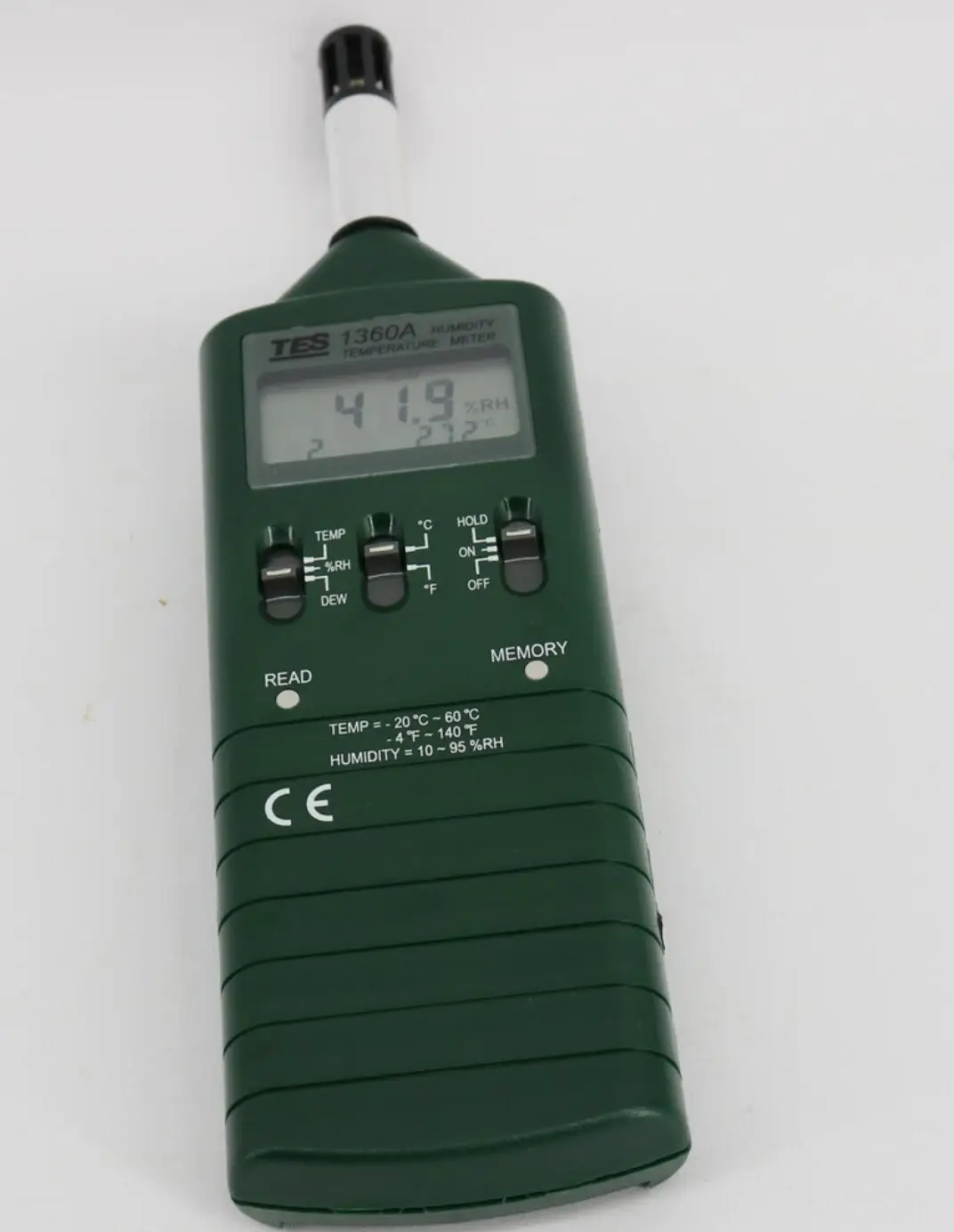 

TES-1360A Humidity Temperature Meter Dual display 10%RH 95%RH 0.1C/F/0.1%RH