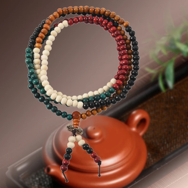 6 мм разноцветные тибетские бусины 216 шт. буддийский браслет ожерелье | Украшения